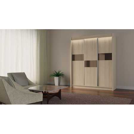 Kvalitní Šatní Skříň Livia 200 cm Dub sonoma/hnědá Furniture