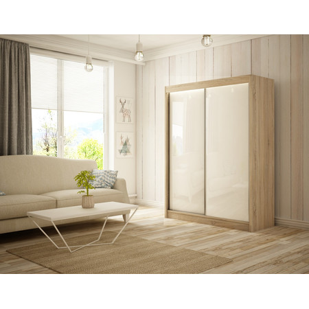 Kvalitní Šatní Skříň Peak 150 cm Bílá Dub Sonoma Furniture