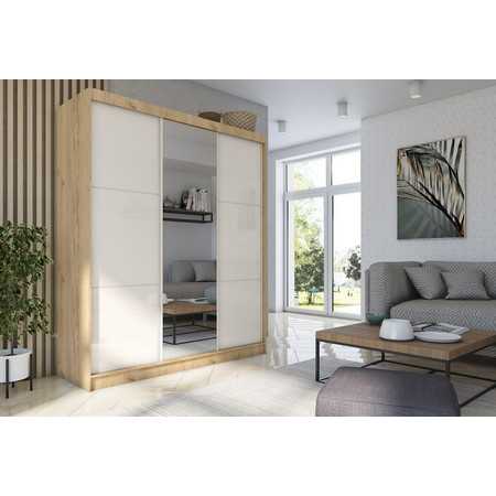 Kvalitní Šatní Skříň Viviana 180 cm Dub sonoma/bílá Furniture