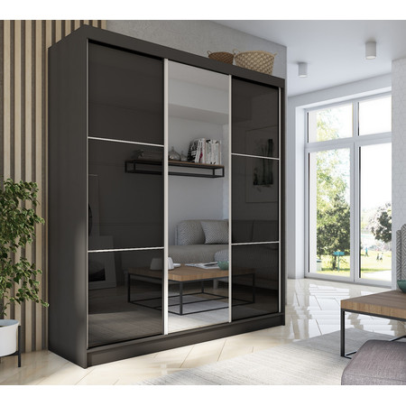 Kvalitní Šatní Skříň Viviana 200 cm Černá Furniture